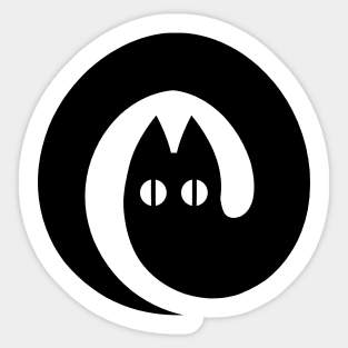 Black Cat Halloween Portal Spiral Sticker